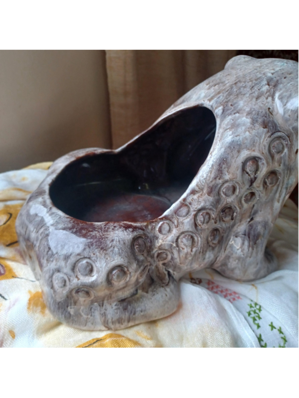 Vintage Evangeline Canada Frog Planter ceramic